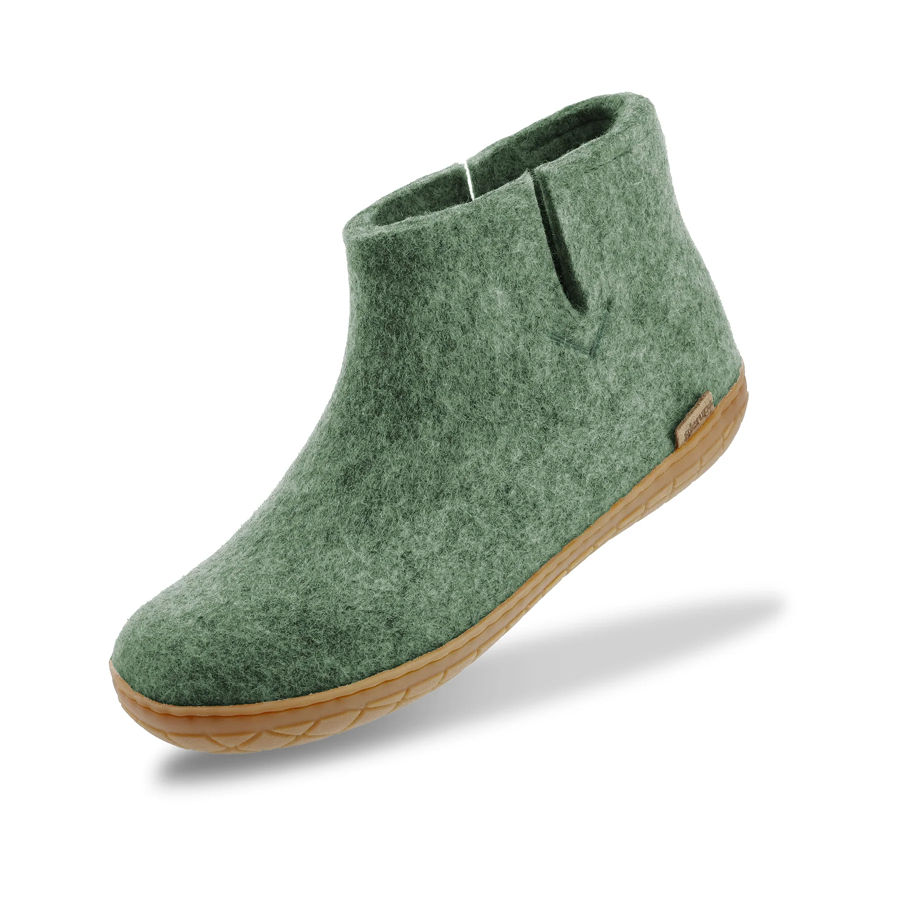 Glerups Ankle Boot 100% Wollfilz , Filzstiefel, moss mit Sohle aus Naturkautschuk  