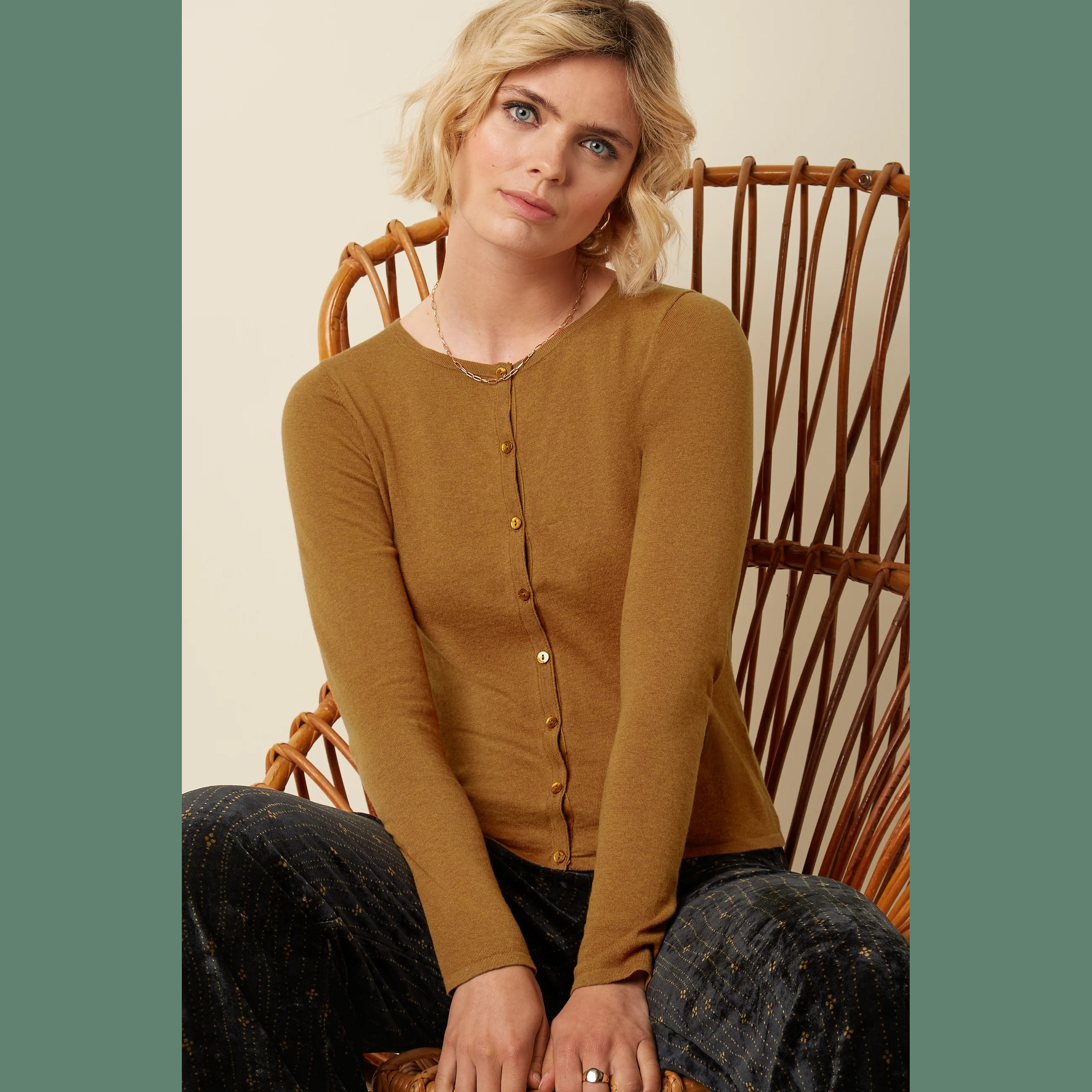 King Louie Cardi Roundneck Cocoon, Farbe Maple Orange - Cocoon