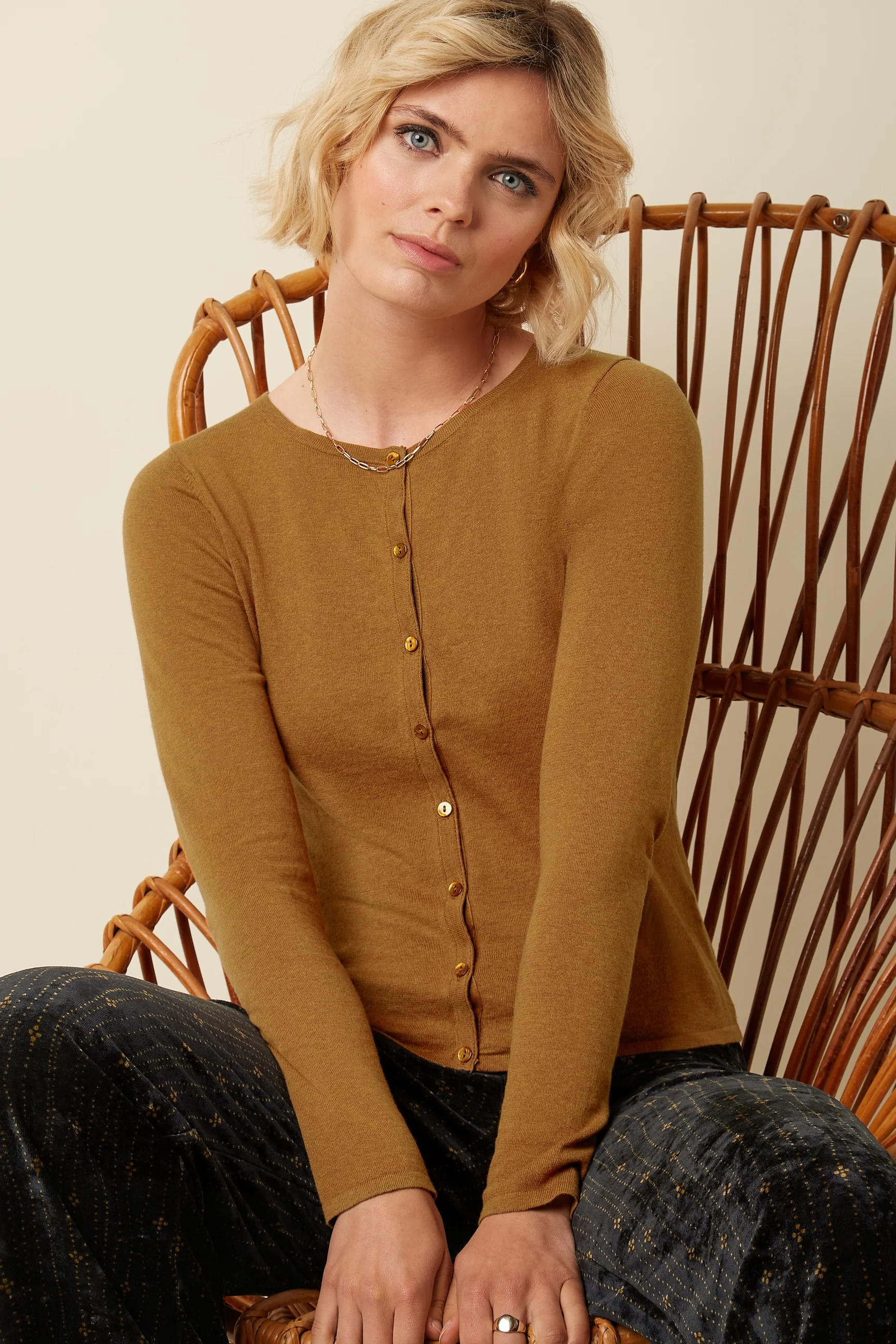 King Louie Cardi Roundneck Cocoon, Farbe Maple Orange - Cocoon