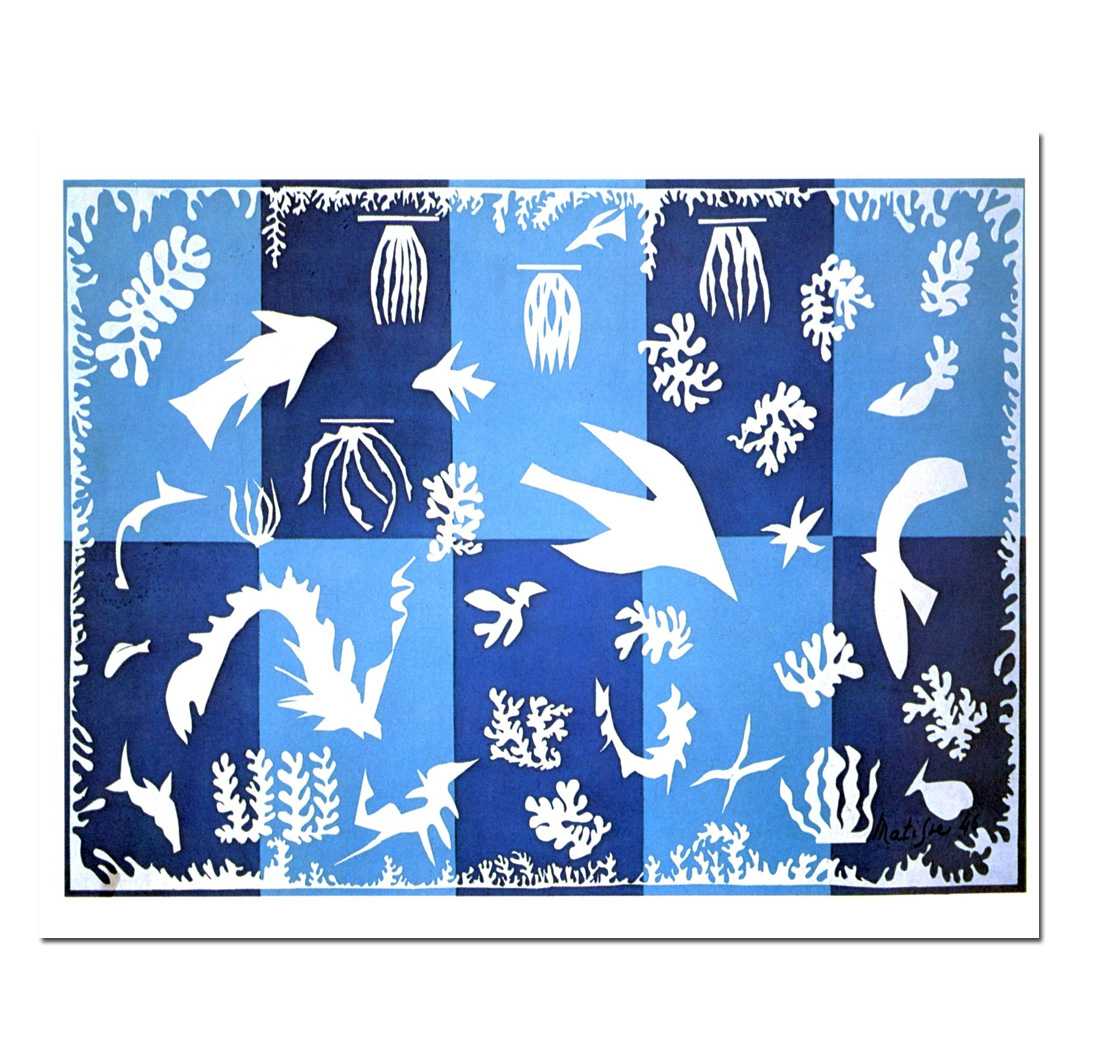 Postkarte  "Polynesien, das Meer"1946 von Henri Matisse, Kunst  