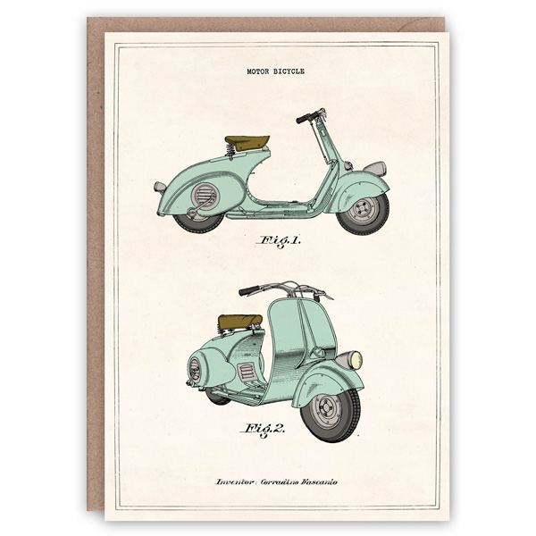 Doppelkarte  " Motor Bicycle" ThePattern Book , Roller