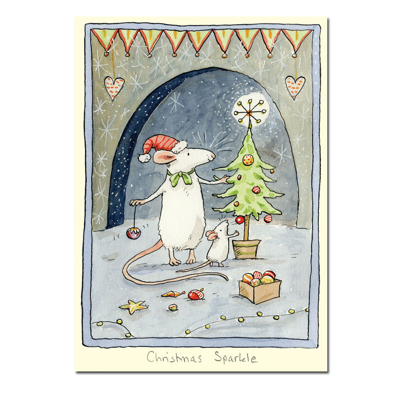 Two Bad Mice  Doppelkarte Weihnachten "Christmas Sparkle" von Two Bad Mice, Maus