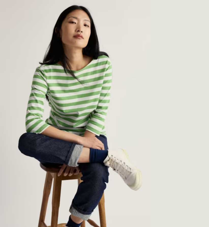 SEASALT CORNWALL Sailor Top-Scallion Clover Leaf, Apfelgrün
