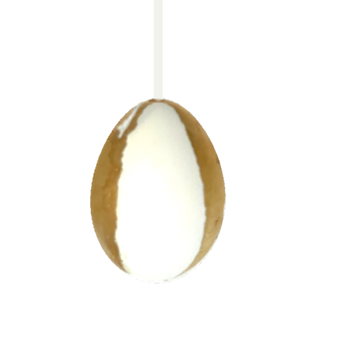 Osterei Gold-weiß, Hühnerei, 1/4 längs Handwerkskunst aus der Slowakei, jedes Ei ist ein Unikat 