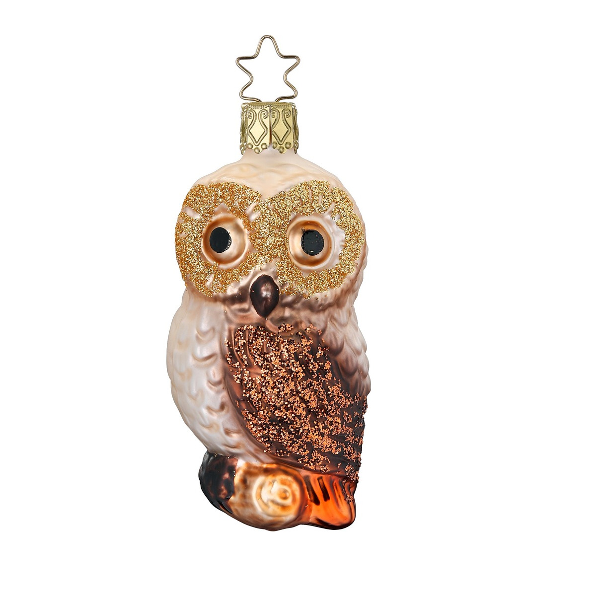 Inge Glas  Eule " Wachsame Augen" Weihnachtsvogel, Christbaumschmuck, ca. 10 cm  