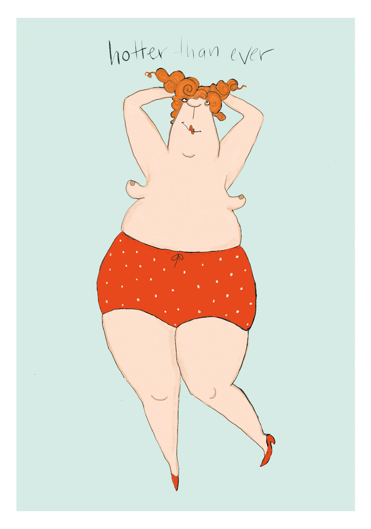 Postkarte kittiekatstudio "HOT" von kittiekatstudio