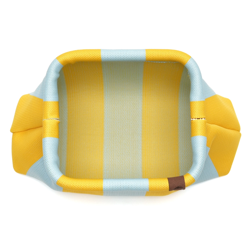 LOT83 Tasche Emma 84, Streifen Gelb-Zartblau,  ca.  20 x 27 cm