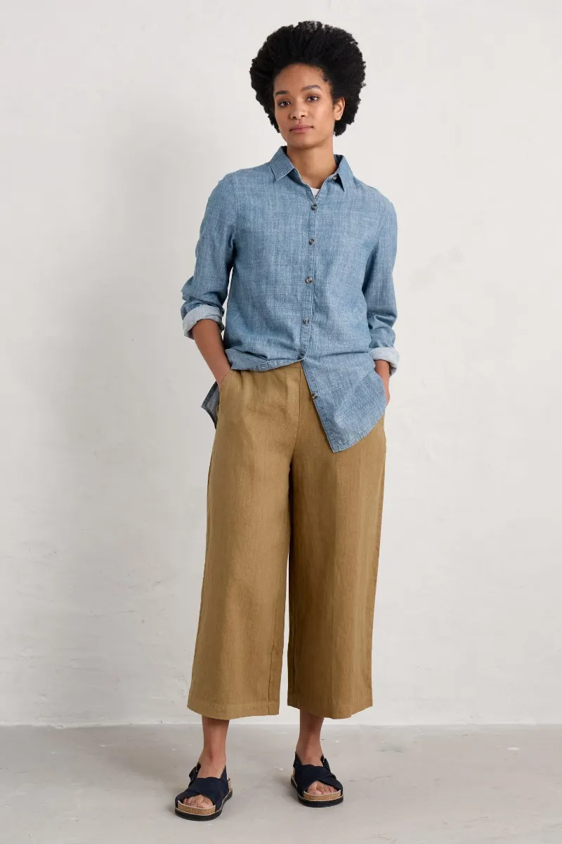 SEASALT CORNWALL Merrivale Linen Culottes, Culotte Hose, Farbe: Sand Dune, 100% Leinen 