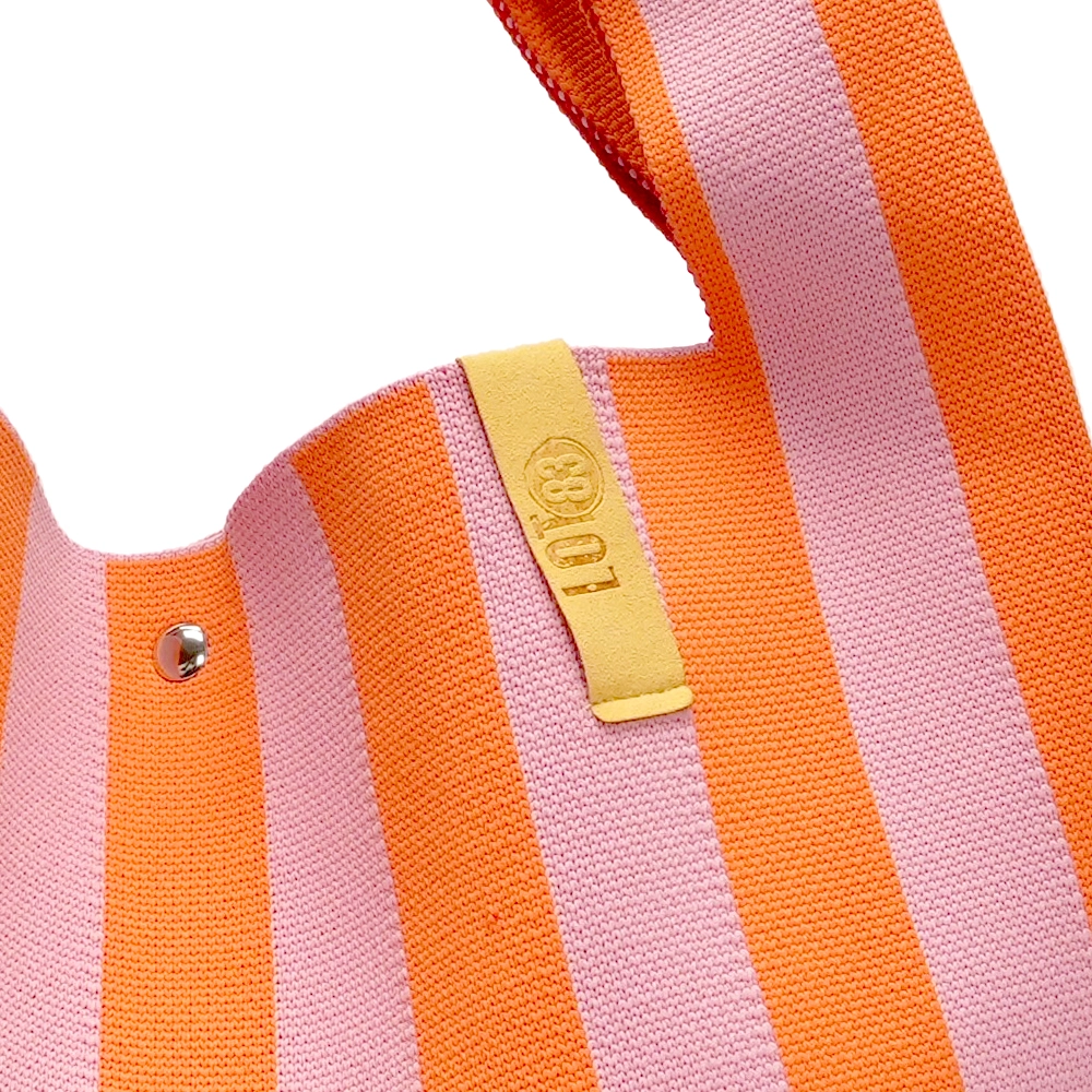 LOT83 Shopper Rebell Loïs 14, KISS, Streifen Orange, ca.  45 x 35 cm