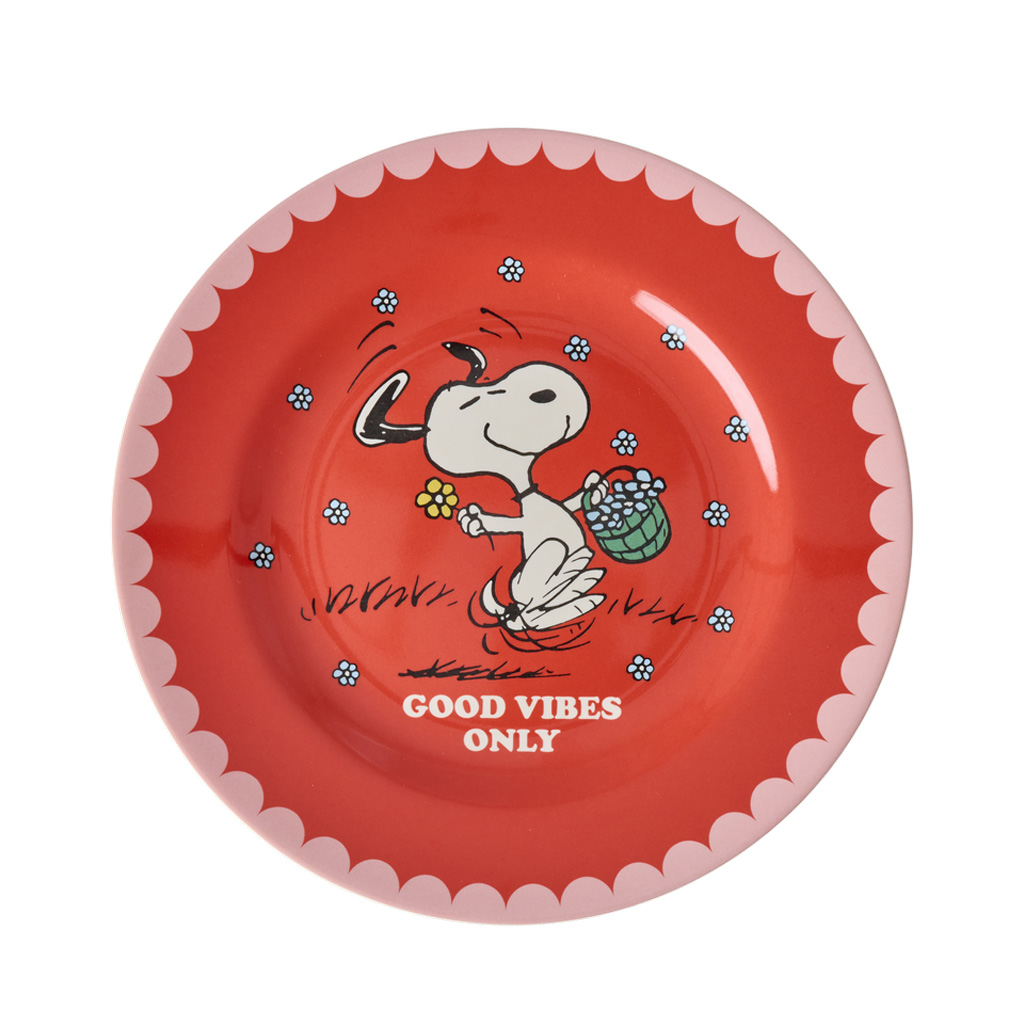 Rice Melamin Teller Red Snoopy Print, D. ca. 20 cm