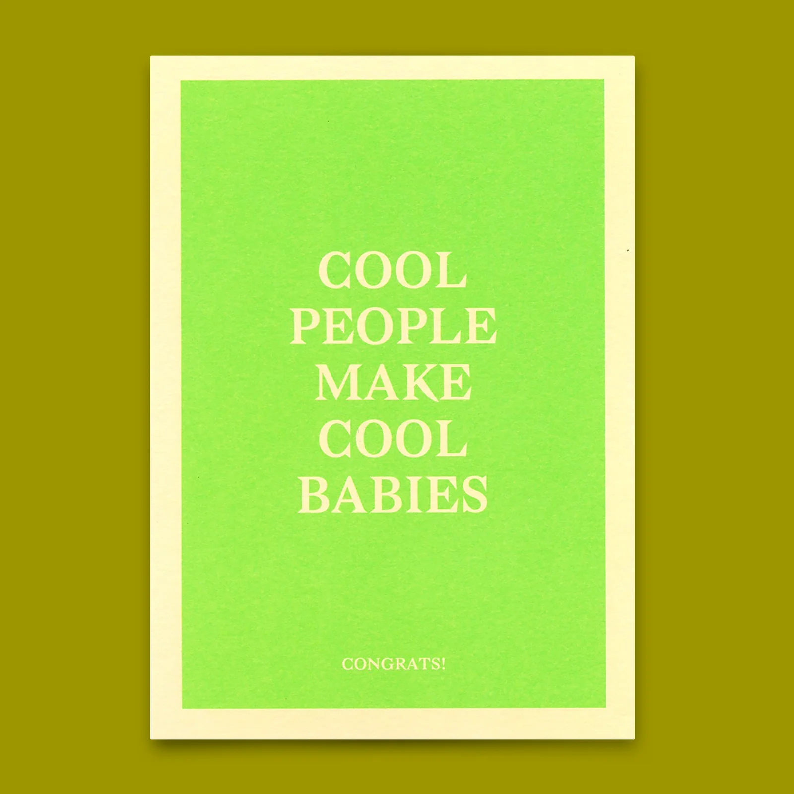 Postkarte "Cool people make cool babies" von Deli Cards, zur Geburt