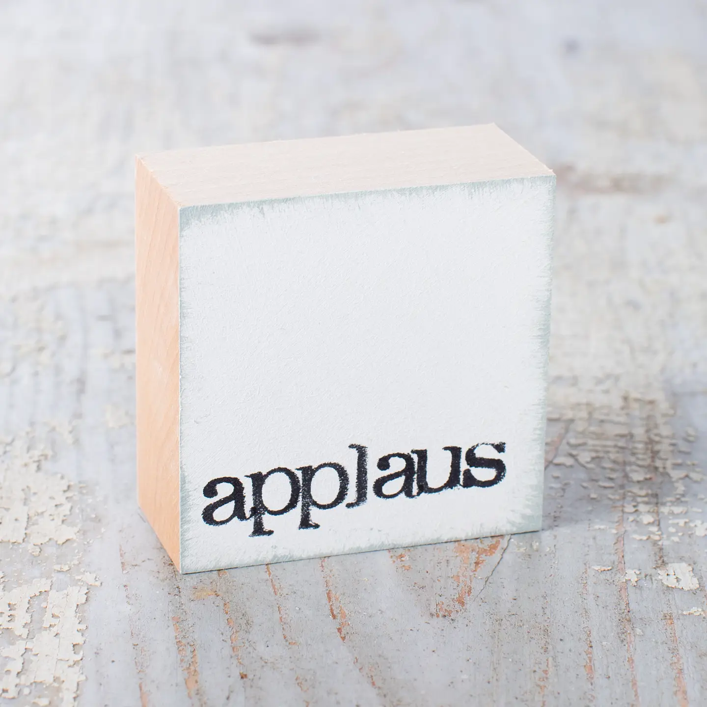 Textplatte "applaus" weiß von iopla , 6 x 6 cm  
