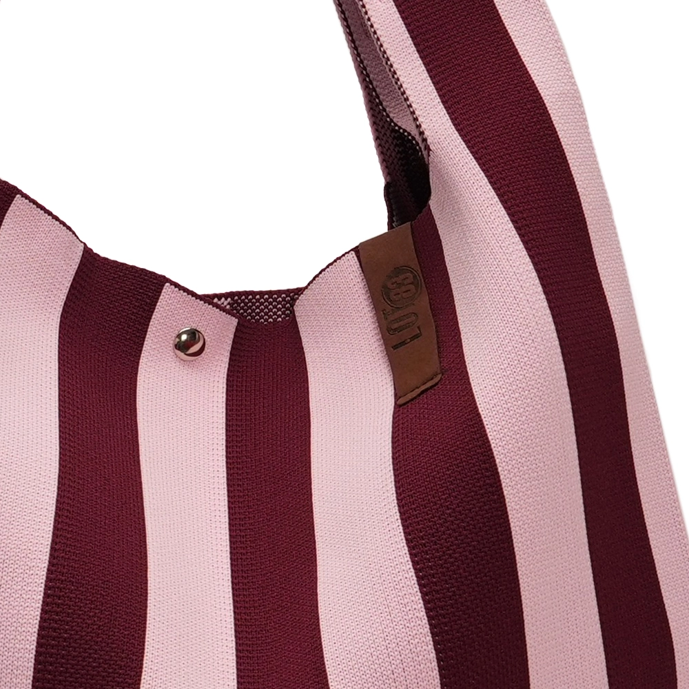 LOT83 Shopper Lois 83, Streifen Aubergine-Rosa, ca.  45 x 35 cm 