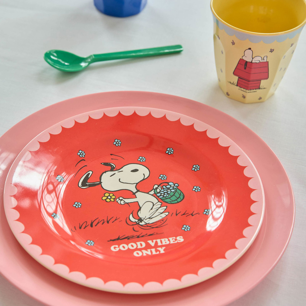 Rice Melamin Teller Red Snoopy Print, D. ca. 20 cm