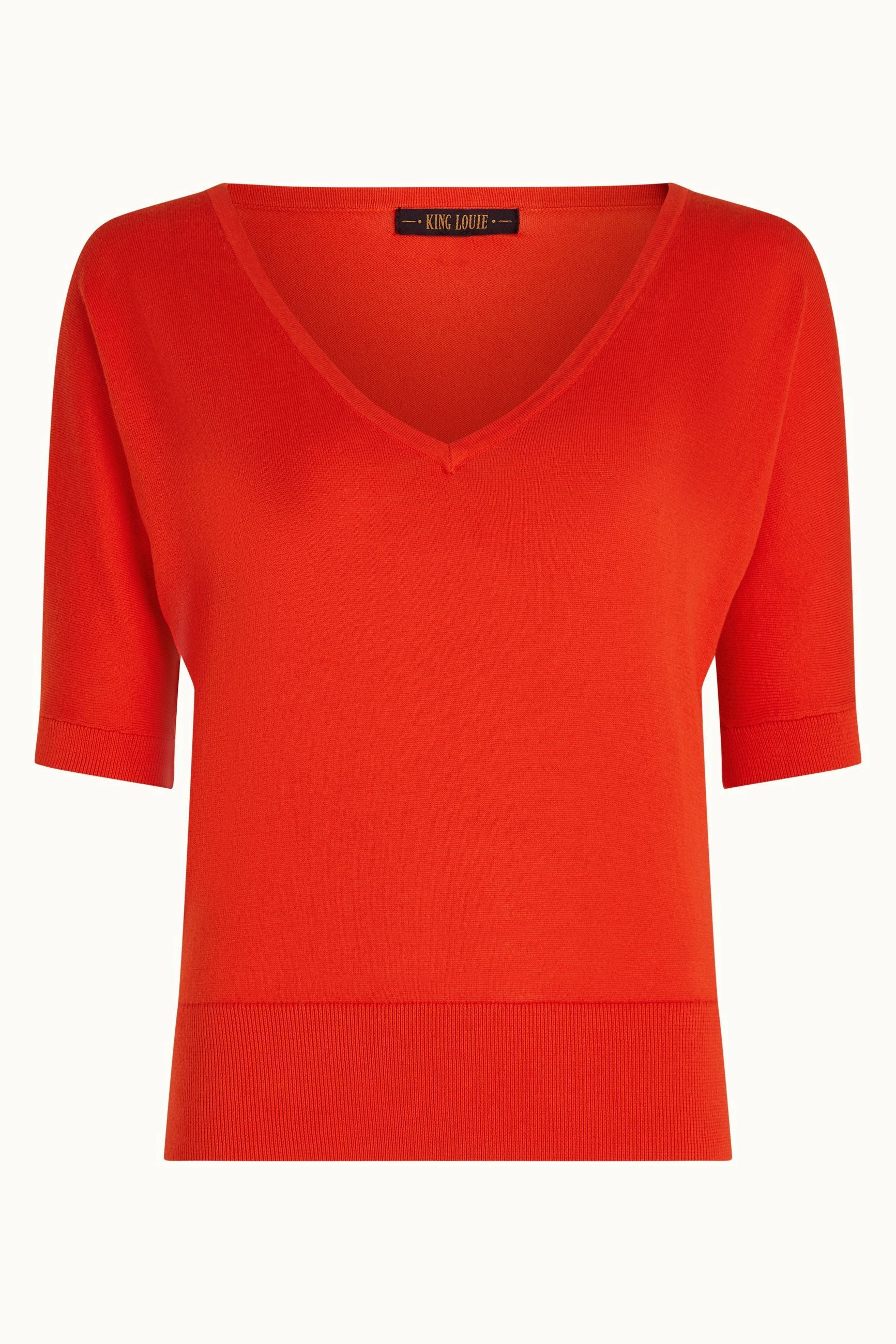 King Louie Valentina Top Club - Short Sleeve, Farbe: Spicy Orange