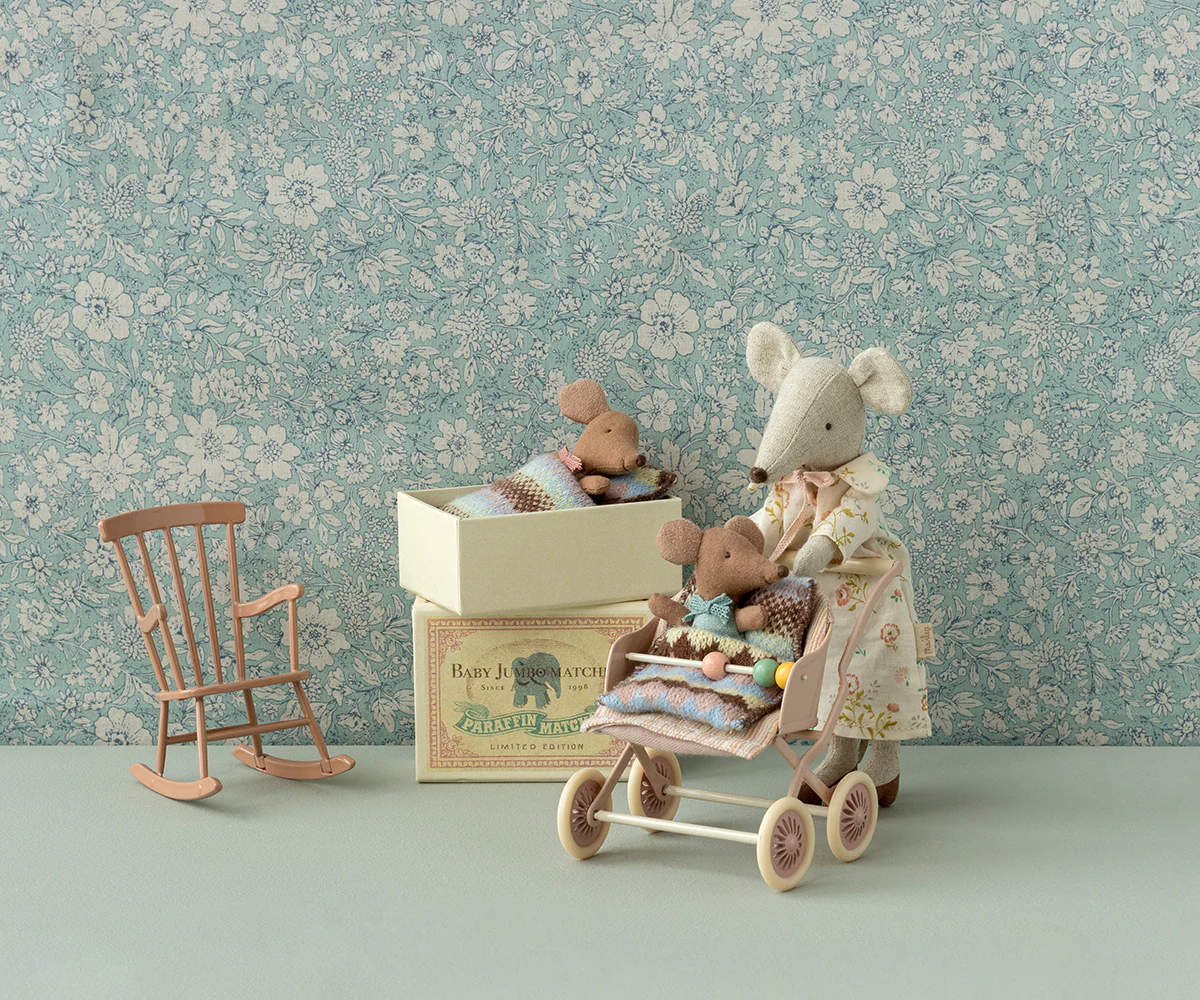 Maileg Sleepy wakey baby maus in Streichholzschachtel - Rose
