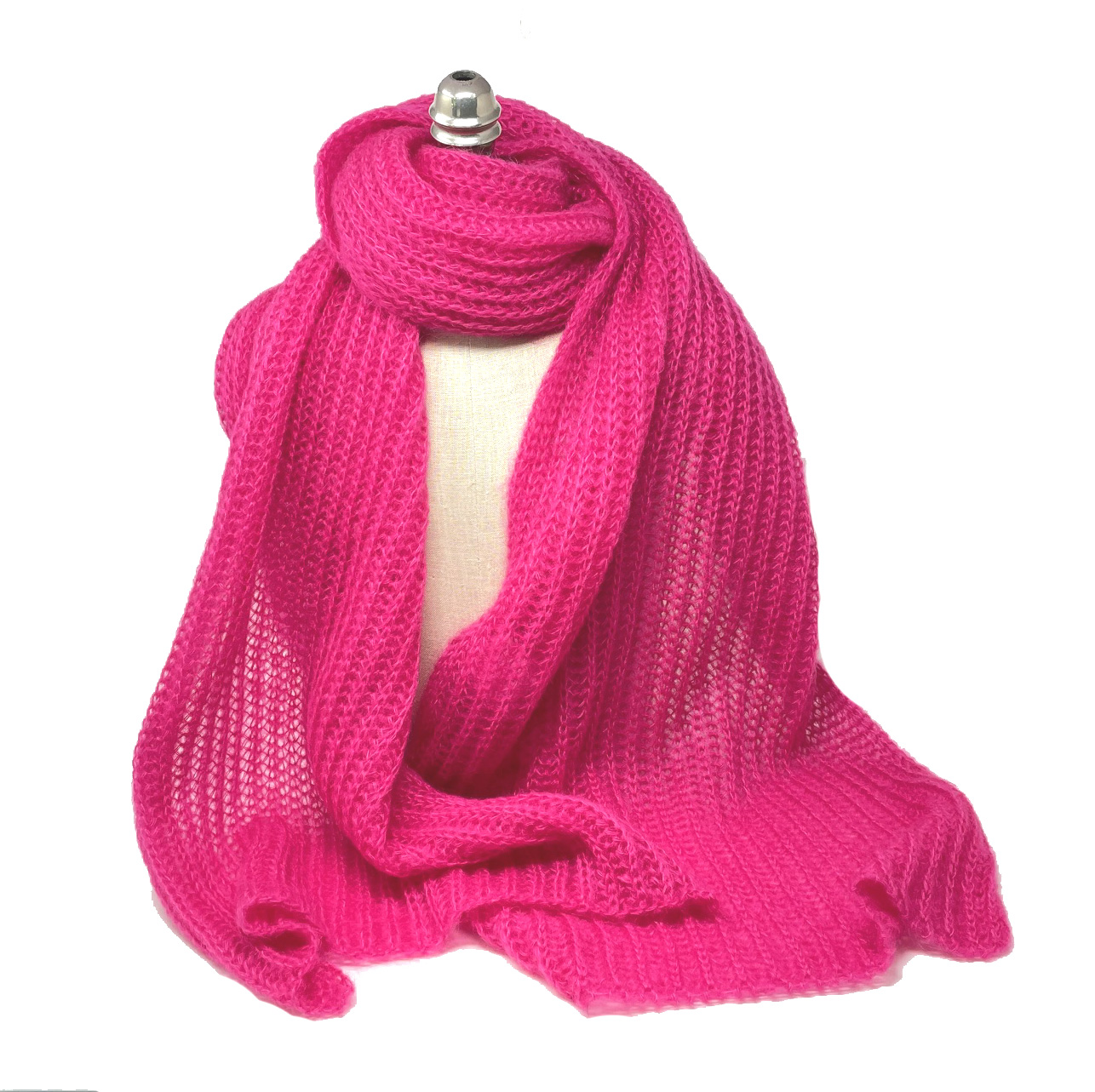 filAMORI Patentschal Uni Fuxia, Mohair/Seide, ca. 40 x 200 cm 