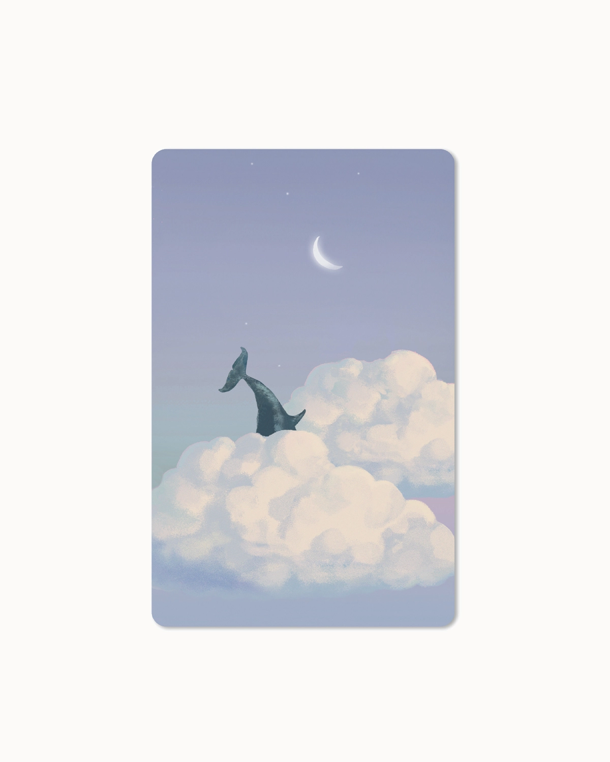 Lunacard Postkarte Whale and clouds