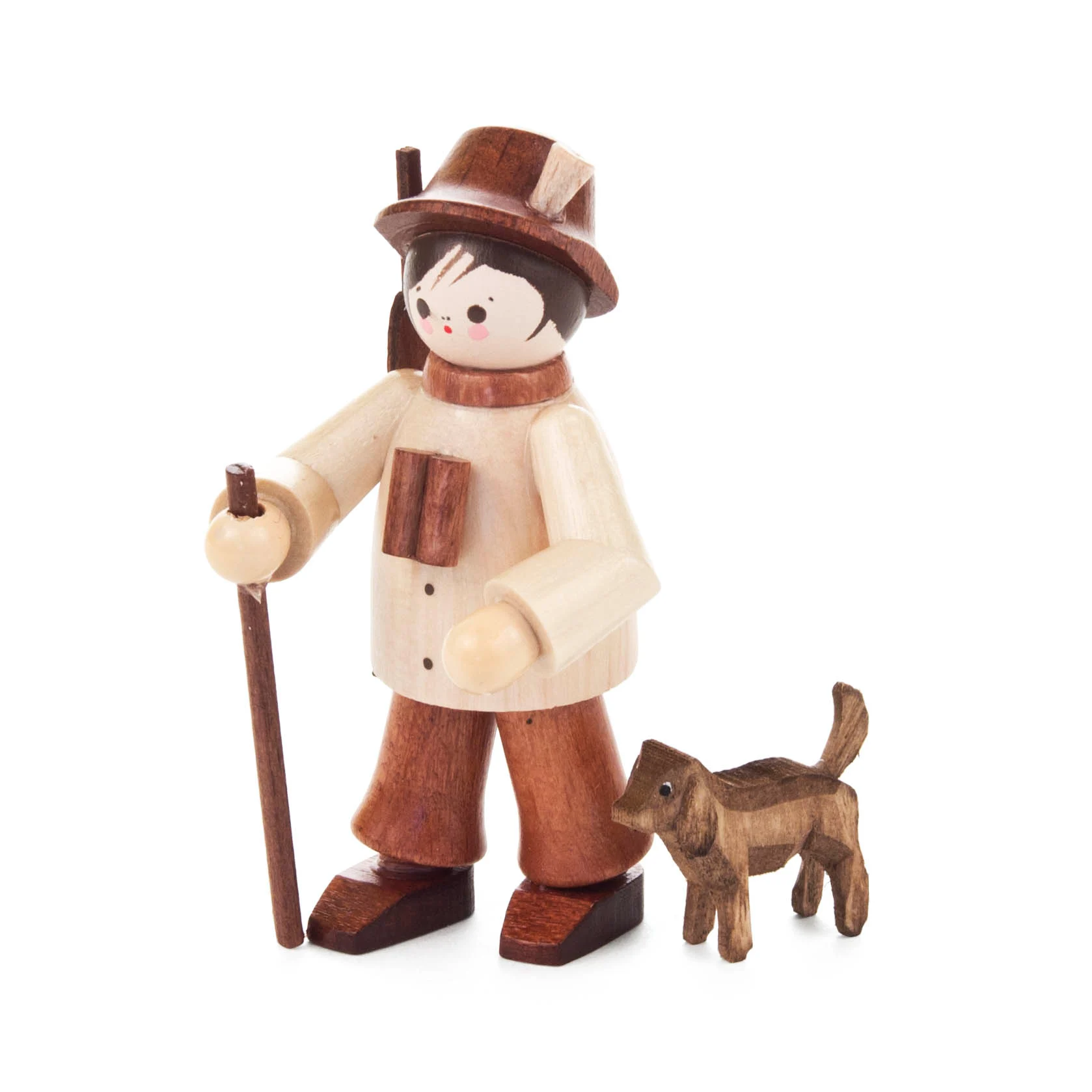 Förster mit Hund natur aus dem Erzgebirge ♥  Höhe ca. 6 cm 