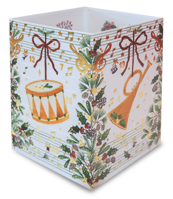 Adventskalender Karte , als Windlicht zum Aufstellen " Musikinstrumente"