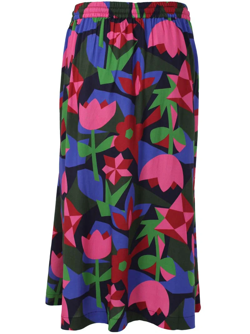 % Danefae Danespresso Rock Viscose Skirt Dark Navy GEOFLEUR