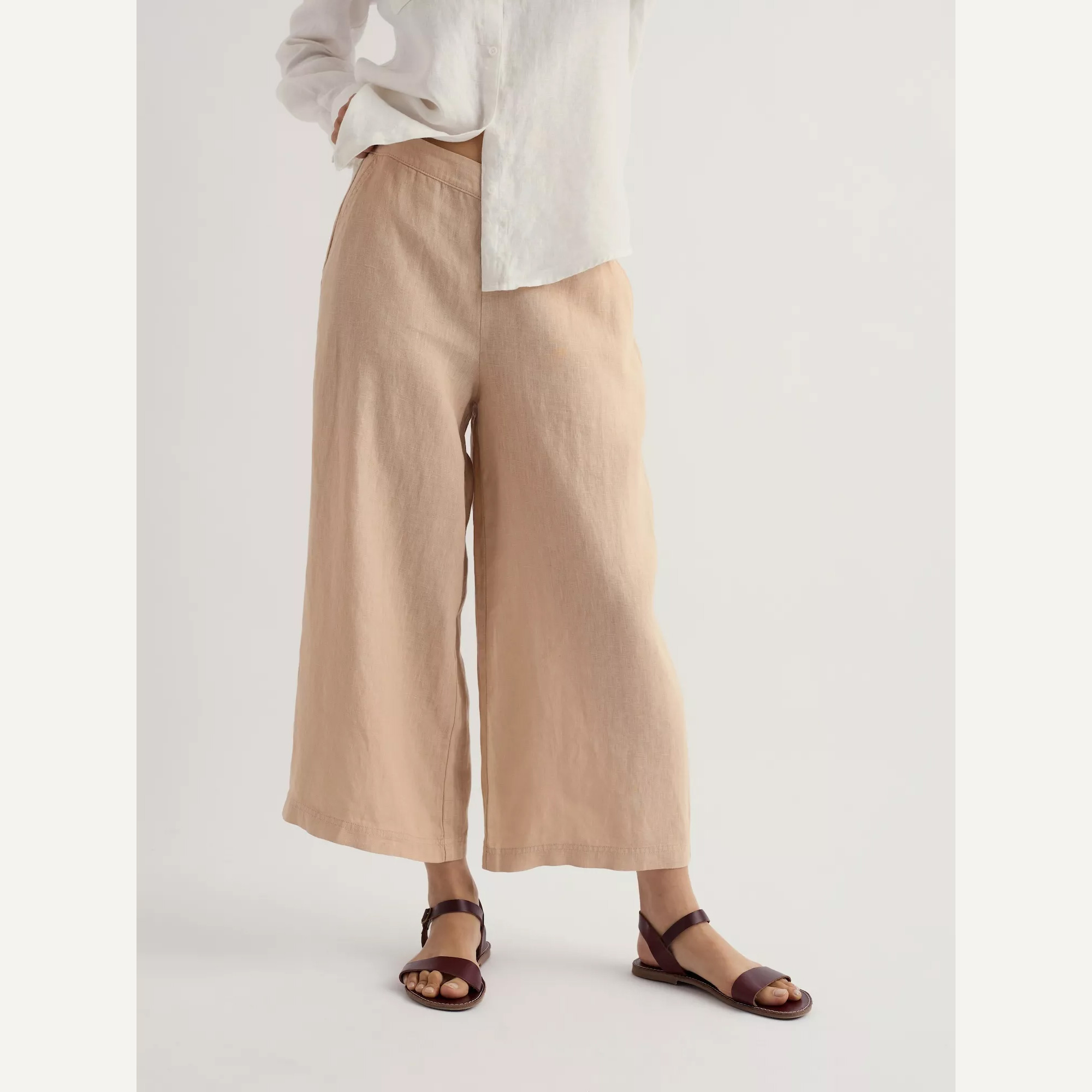 % SEASALT CORNWALL Merrivale Leinenhose Culottes, Farbe: Whelk
