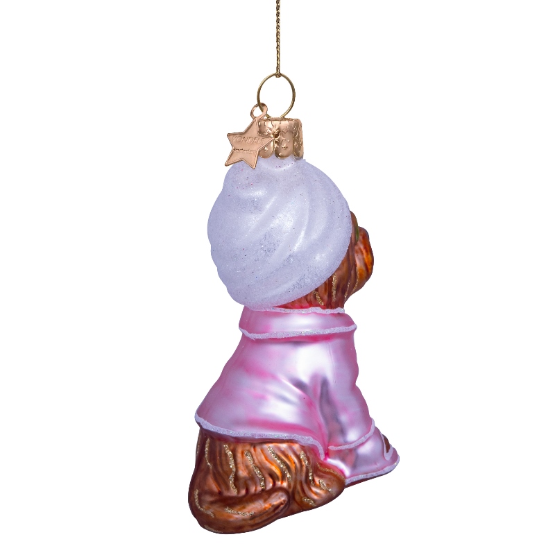 Weihnachtskugel Wellness Hund "selfcare dog", Glas,  H. ca. 9,5 cm von Vondels 