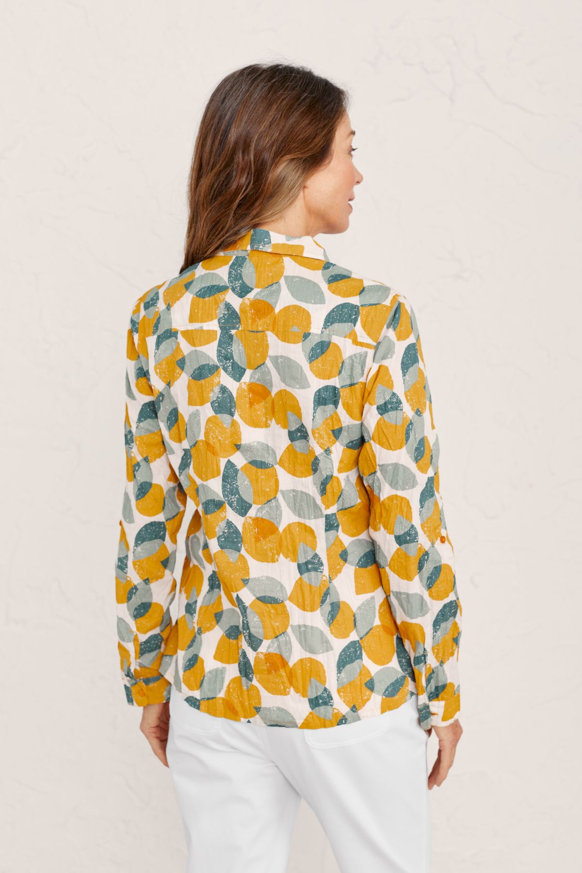 SEASALT Larissa Bluse Organic Cotton Shirt, Muster: Leaves and Lemons Sunglow, Zitronen SEASALT Larissa Bluse Organic Cotton Shirt, Muster: Leaves and Lemons Sunglow, Zitronen