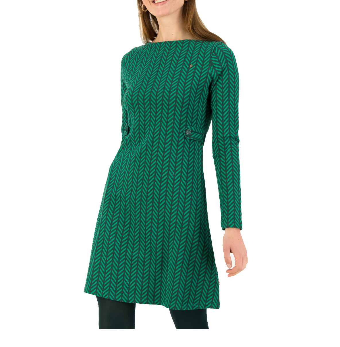 Blutsgeschwister Etuikleid mod a lula, green zig zag Blutsgeschwister Etuikleid mod a lula, green zig zag