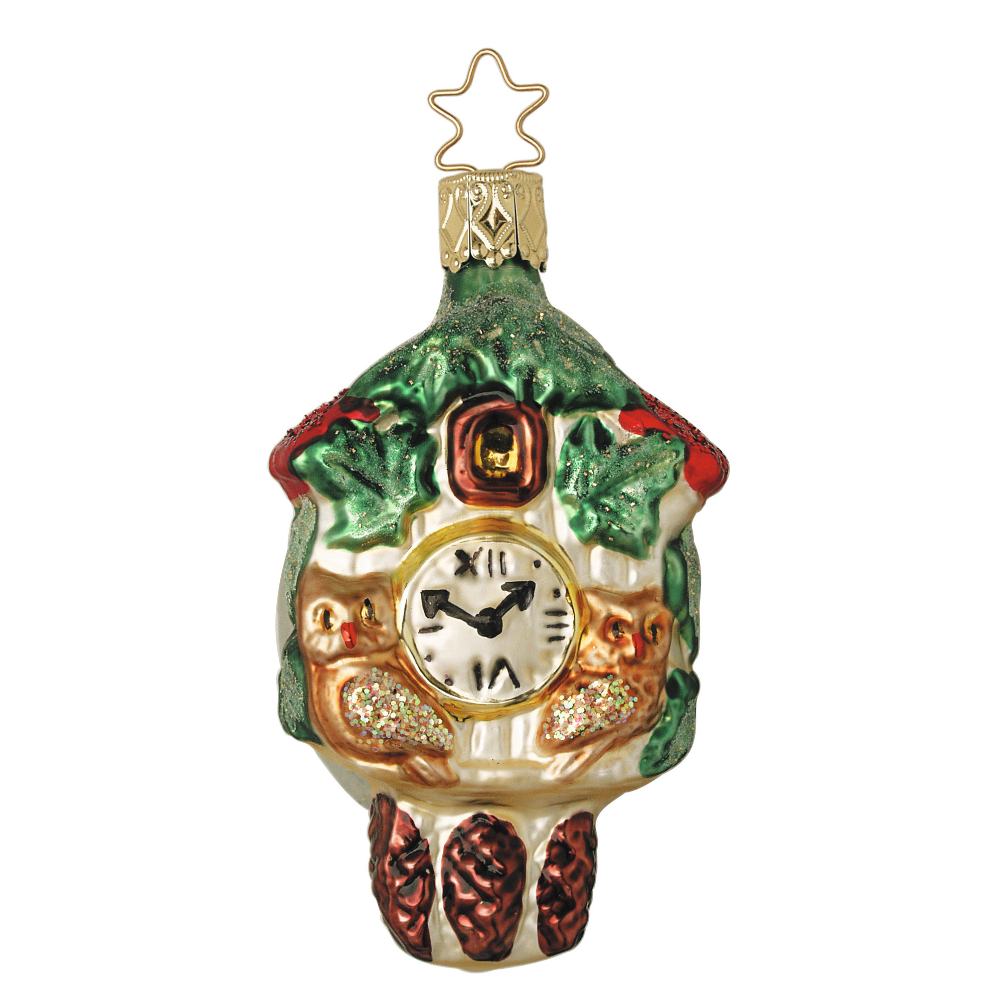 Inge Glas Christbaumkugel Kuckucksuhr, ca. 8,5 cm 