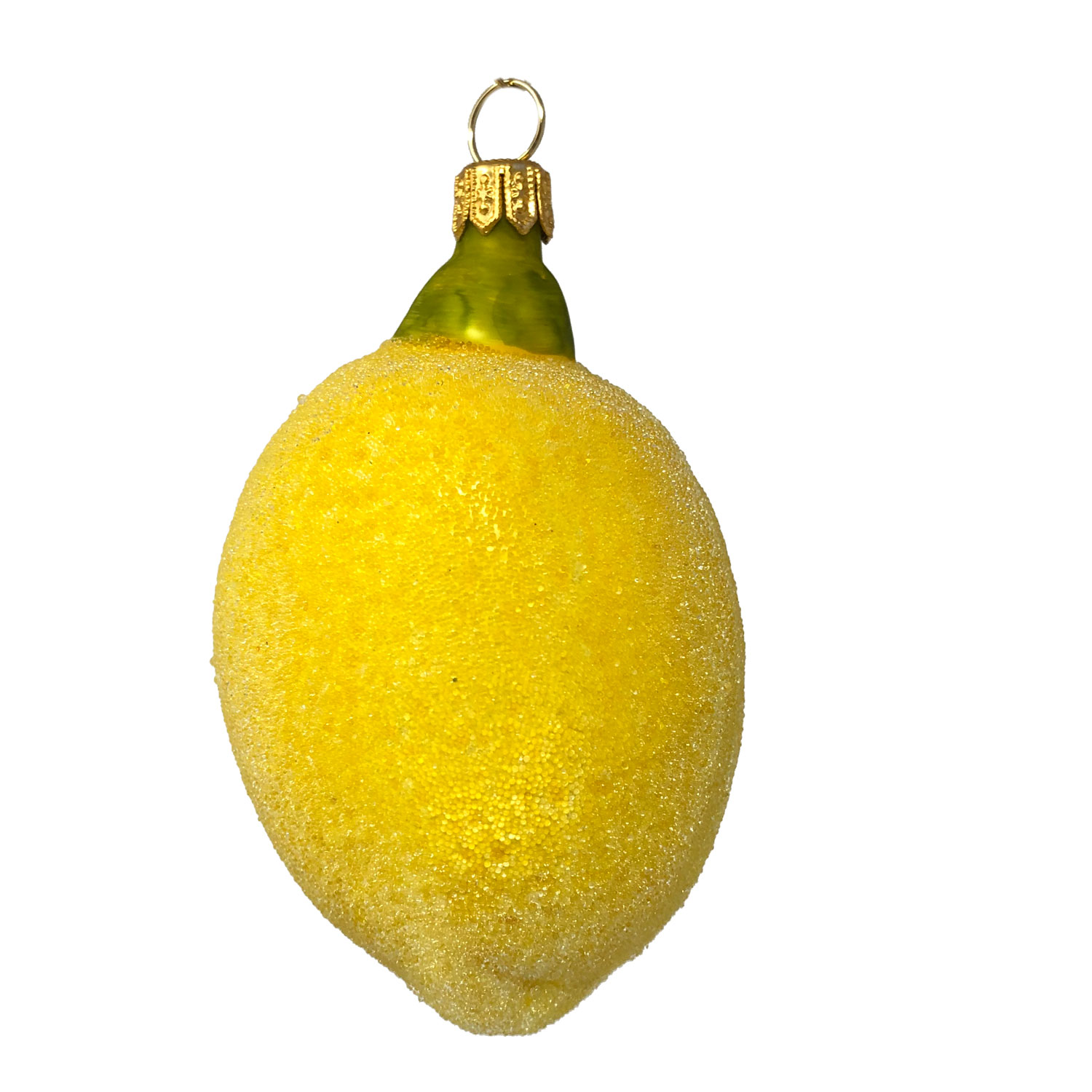 Christbaumkugel Zitrone (Obst & Gemüse), gezuckert, zitronengelb, ca. 9 cm, Glas