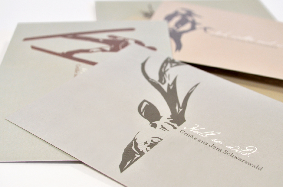 Postkarte Halb so wild "Grüße aus dem Schwarzwald" von Regina Schwarzwälder