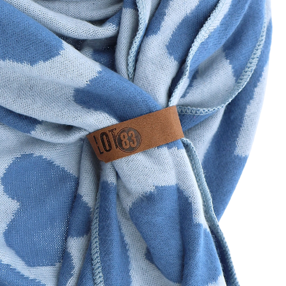 LOT83 Dreisschal Luna Blau mit Herzmotiv