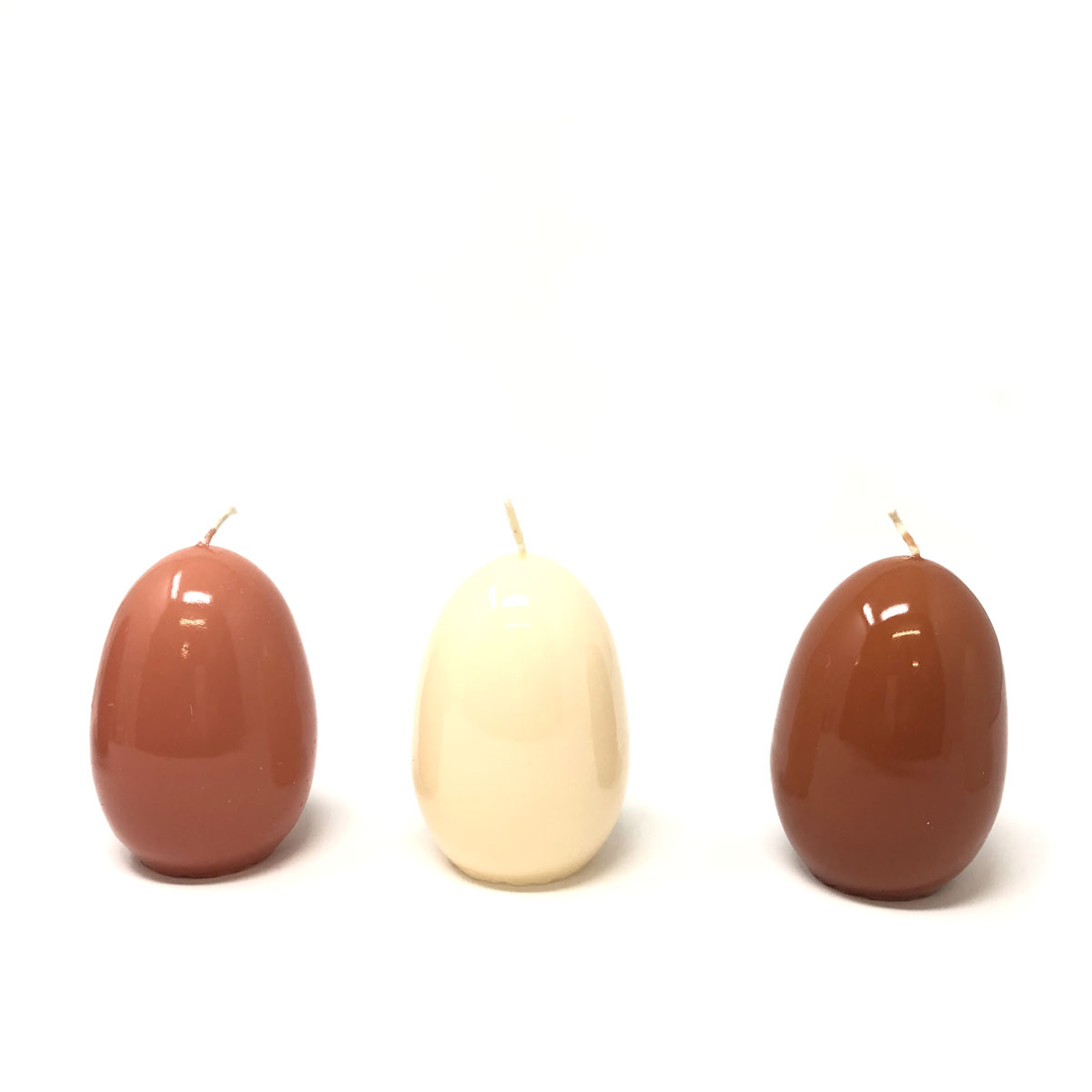 Engels Kerzen Eierkerze gelackt, Höhe ca. Ø8 H12 cm, Frabe: Ingwer