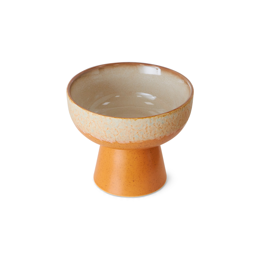 HKliving 70's tapas bowl on base, dunes, S, Siebziger Jahre Geschirr, Keramik, 