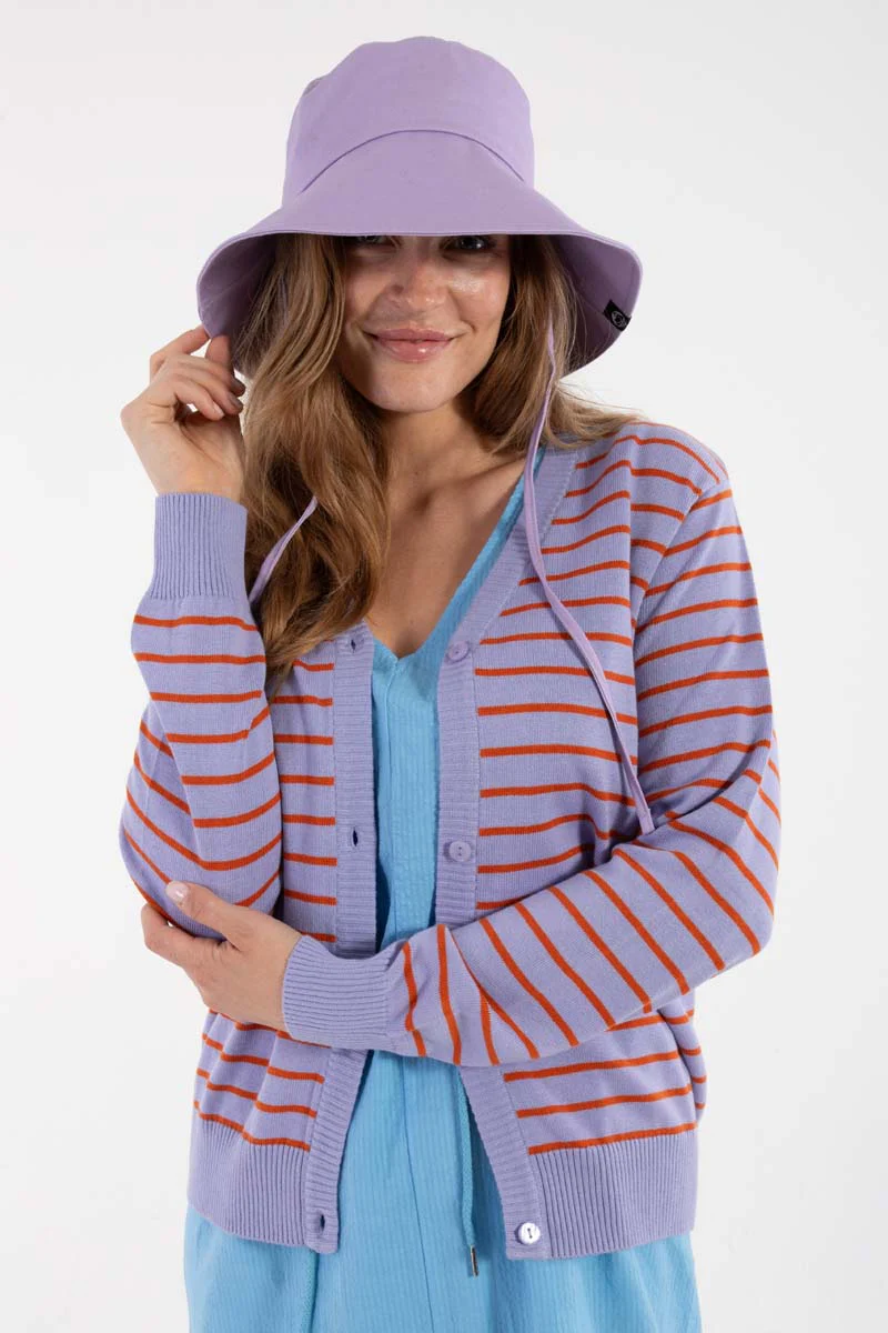 % Danefae Danejolly-Strickjacke aus Baumwolle in hellem Rost/Lila , Größe  L / 40