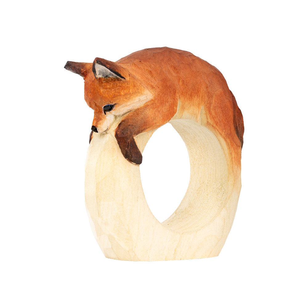 Serviettenring – Fuchs Klein aus  Lindenholz handgeschnitzt von Wildlife Garden