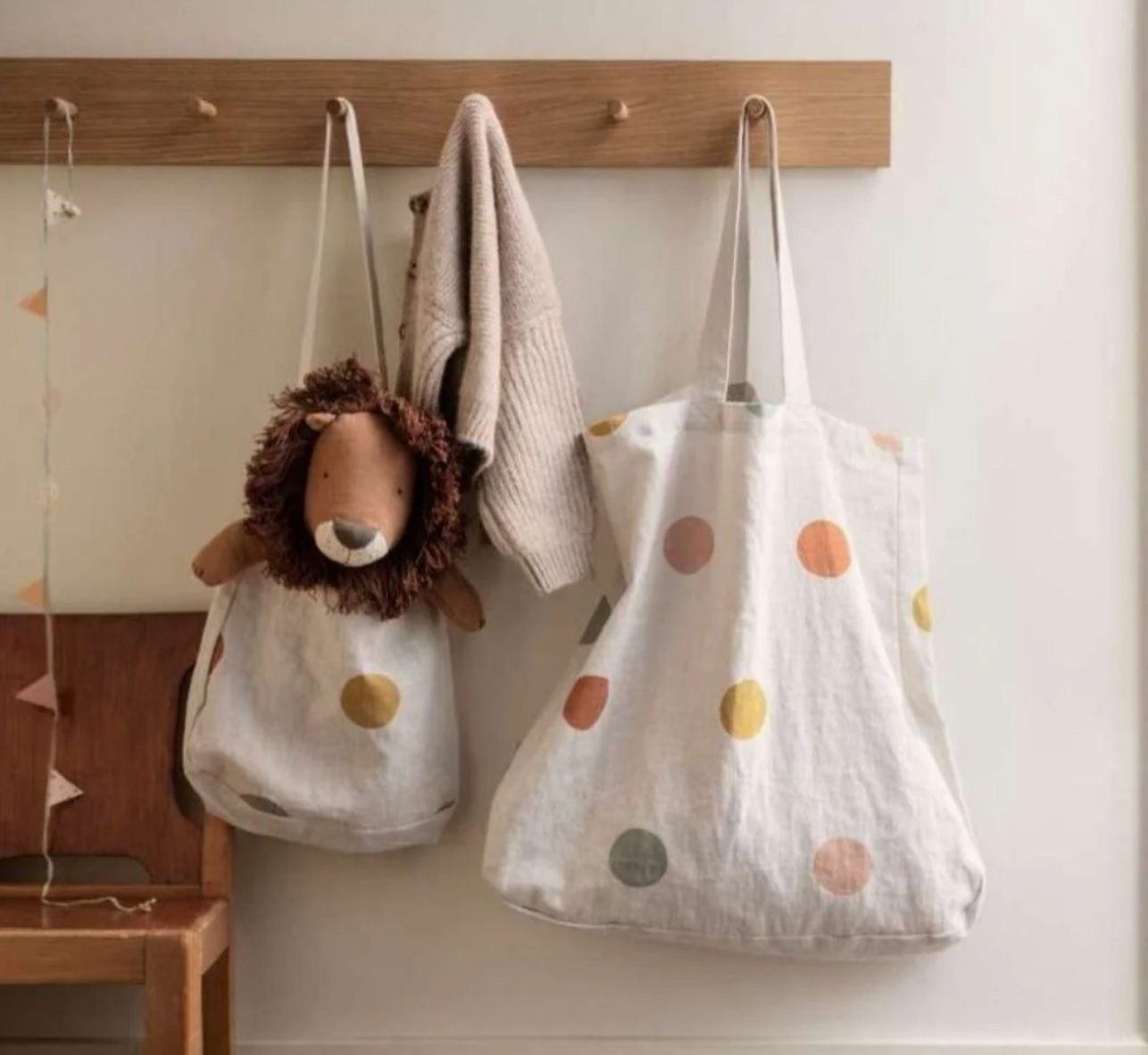 Maileg Stofftasche Tragetasche, Multi Dots groß