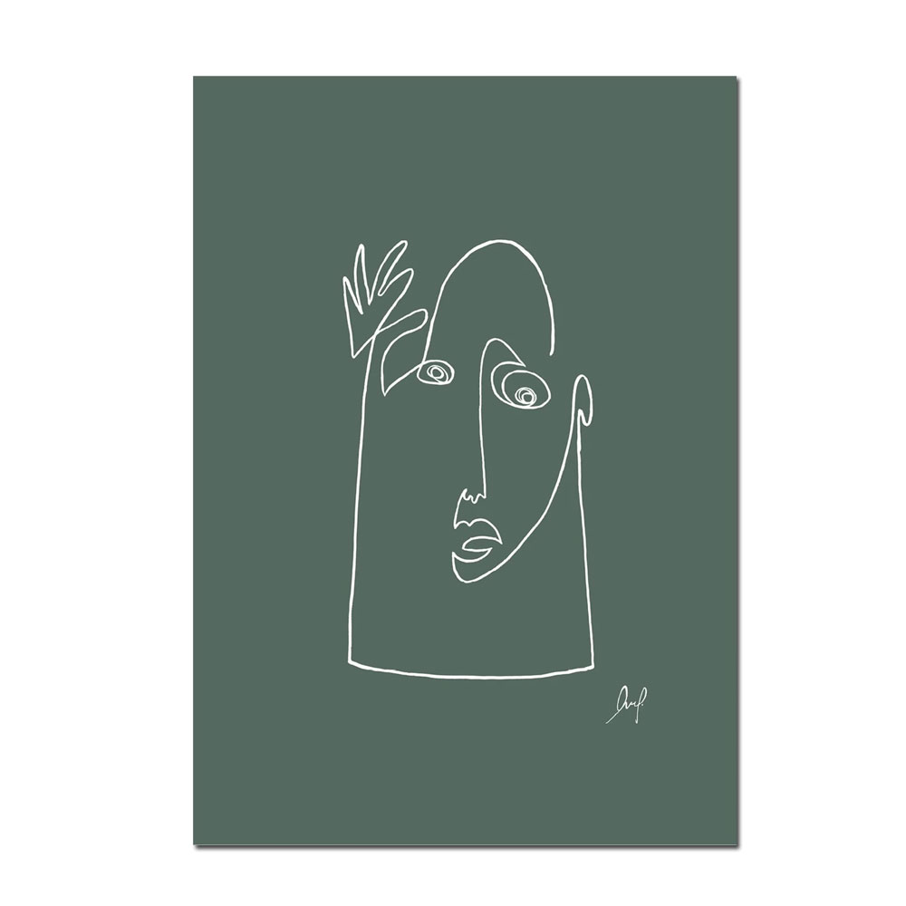 Leo la Douce Postkarte –WHERE AM I - HELLO - DARK GREEN