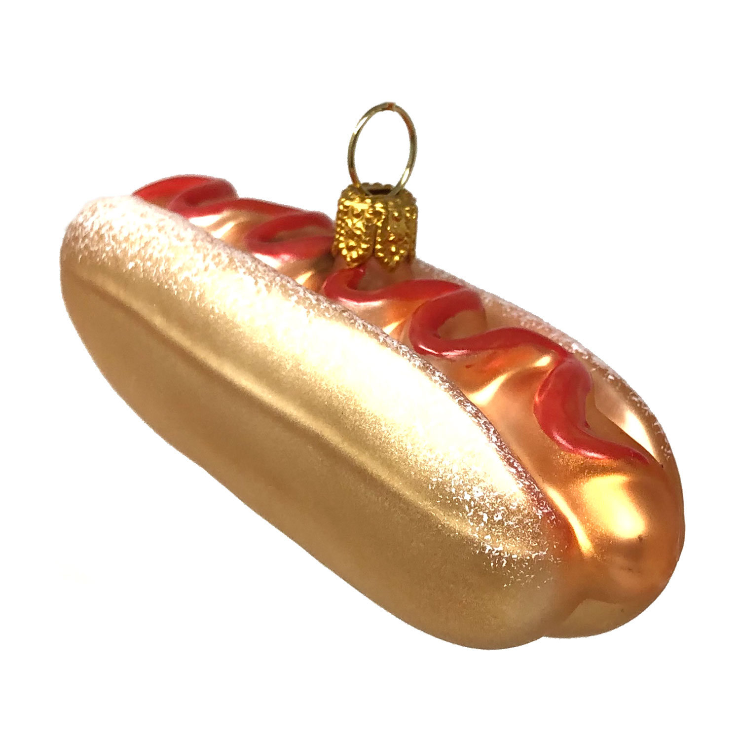 Christbaumkugel Hot Dog/ Würstchen, ca. 7,5 cm, Glas