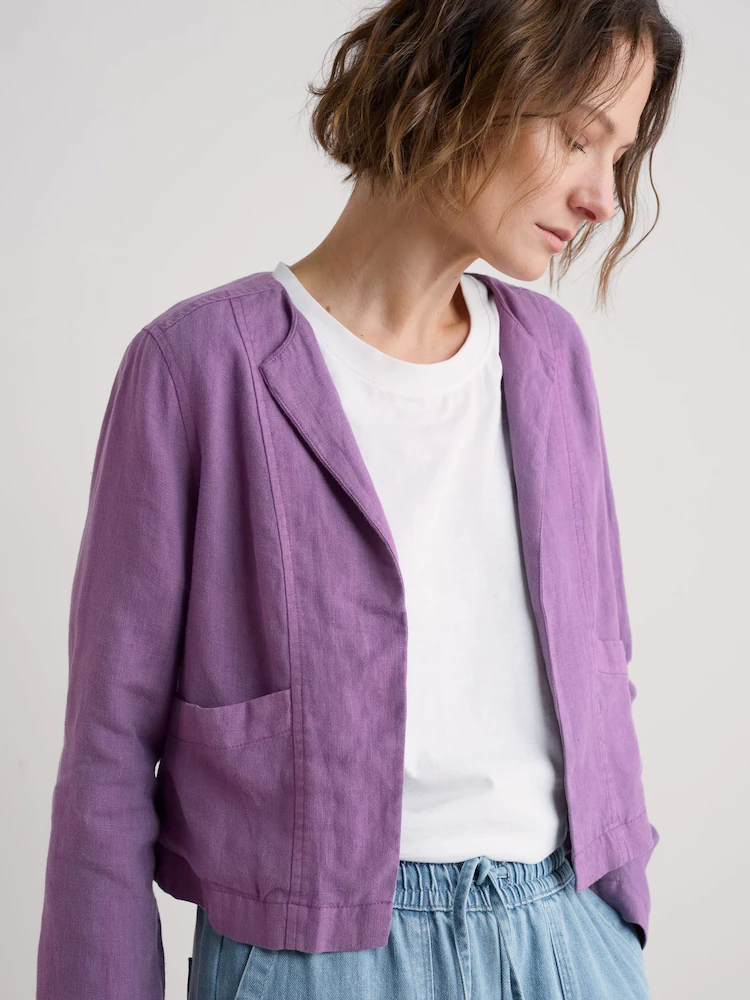 % SEASALT CORNWALL Leinenjacke Country Lane Linen Jacket, Farbe Light Damson