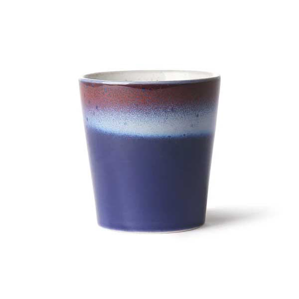 HKliving 70's Kaffee Becher, Air, blau, Siebziger Jahre Geschirr, Keramik    