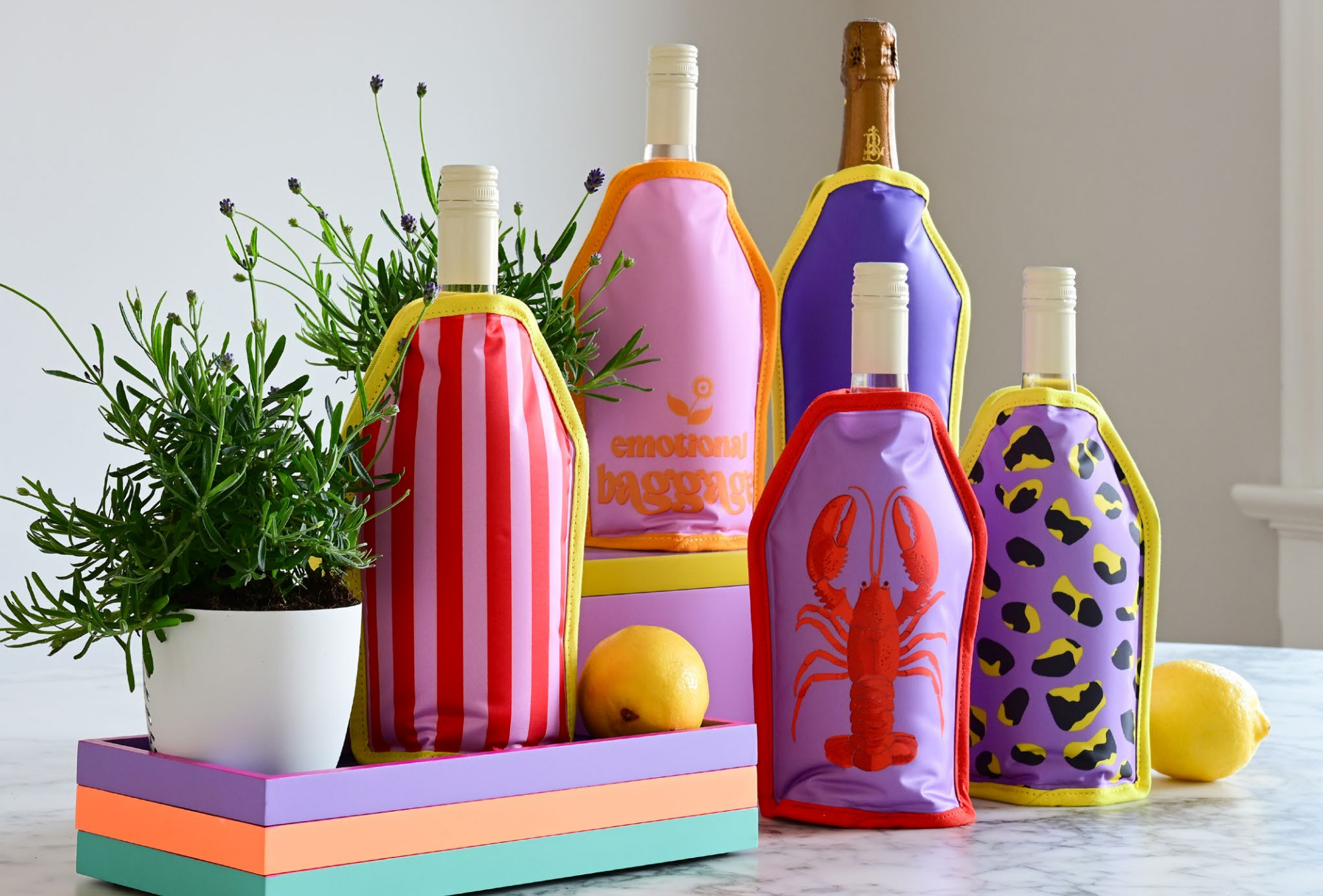 Froid, Kühlmanschette, Motiv: Vivre d´Amor , rot-blau