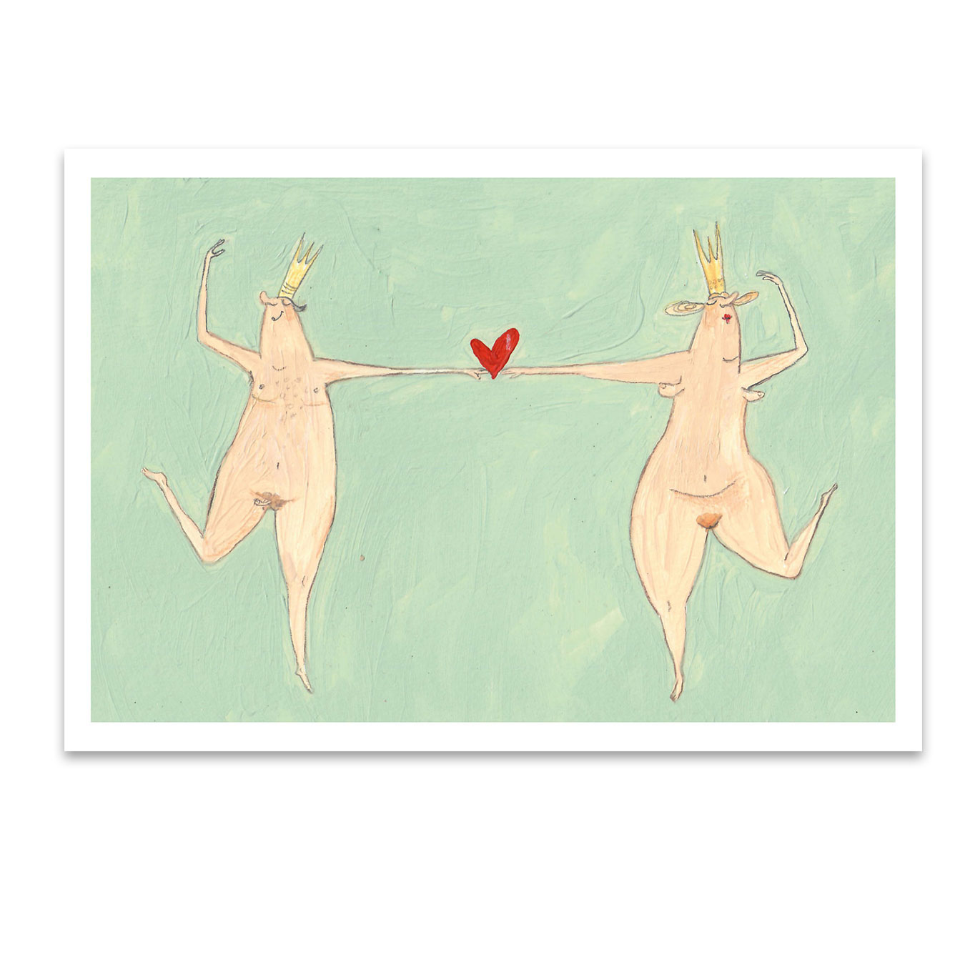 Postkarte kittiekatstudio "king and queen" von kittiekatstudio