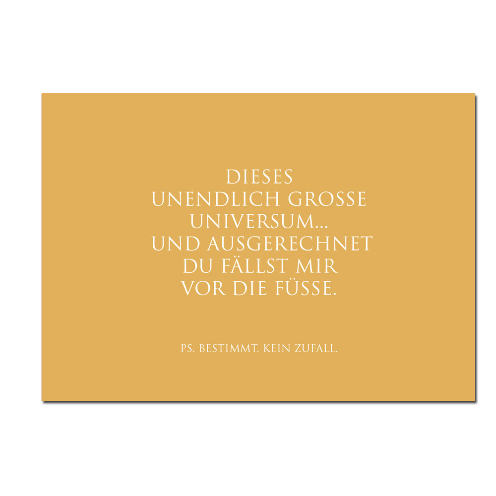 Wunderwort Postkarte "Dieses unendlich große Universum…"