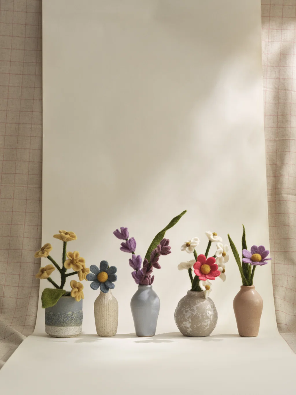 Gry & Sif Filz Lavendel Sträussle/ Lavenders & Leaf - Set of 3, ca. 18 cm