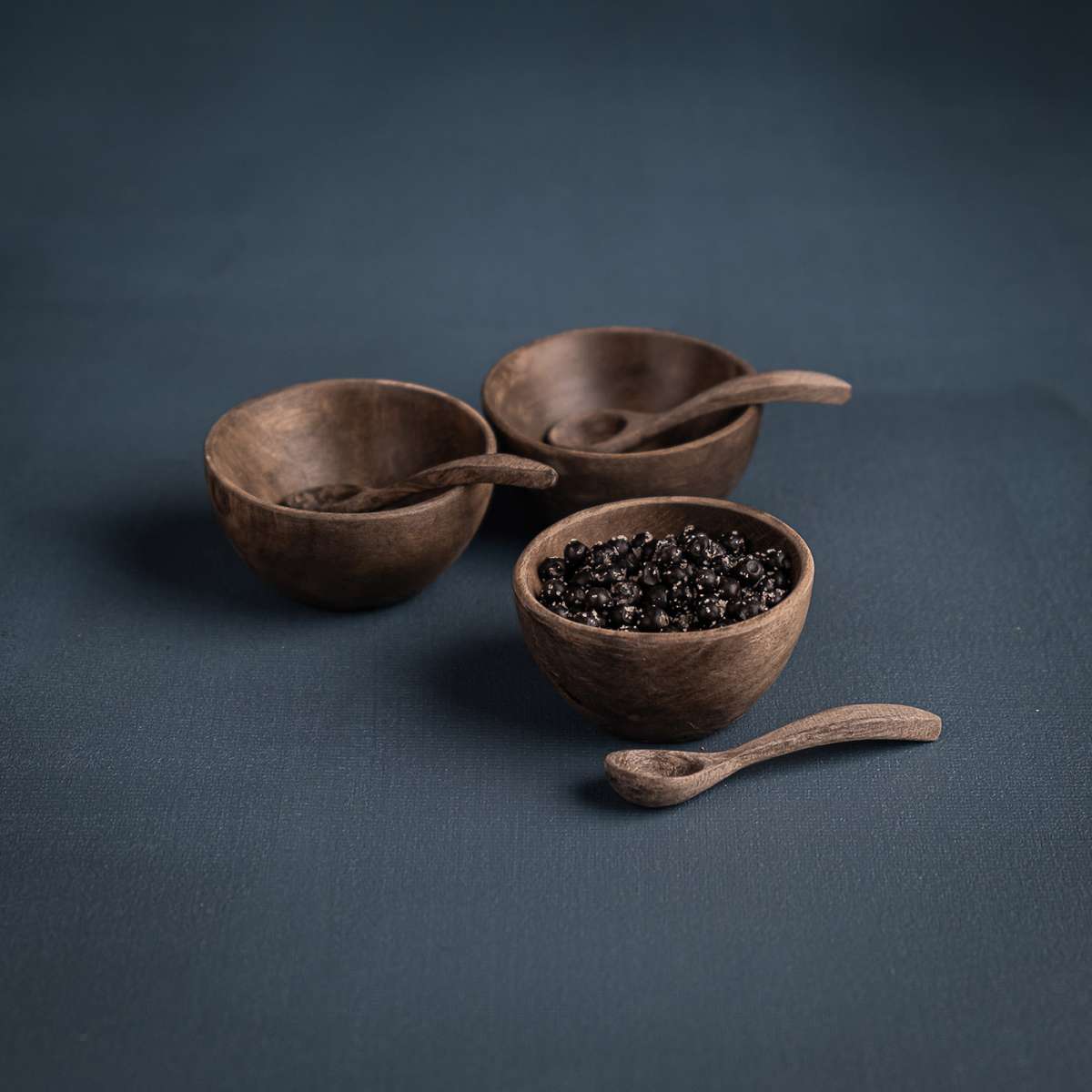 KLATT OBJECTS SETTO Schälchen mit Löffel, Set / Graywood, ca. 5 cm
