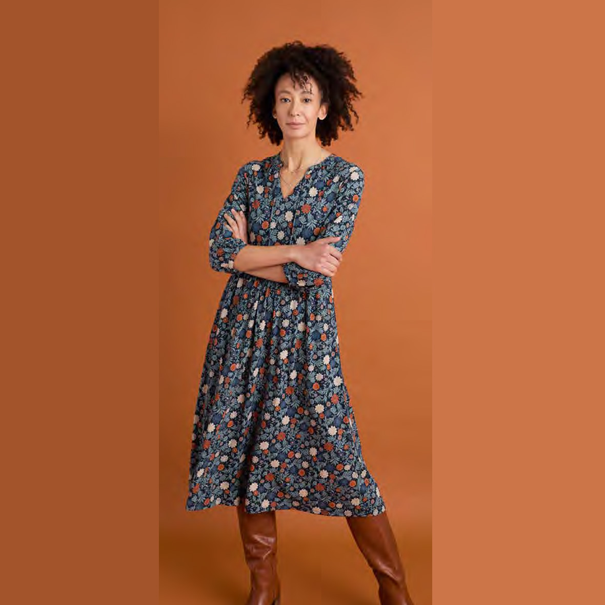 SEASALT CORNWALL Kleid Fox Page Jersey Dress (GOTS), Muster: Bloom Maritime Wade