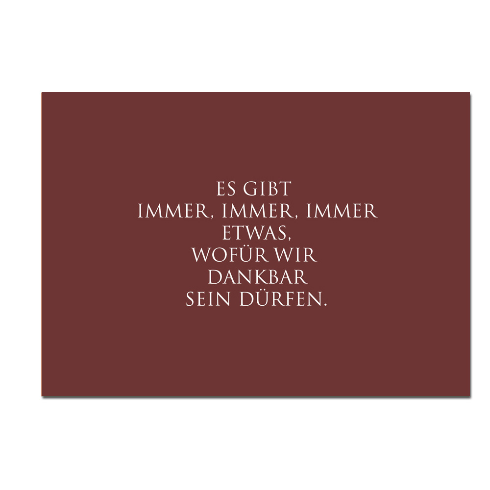 Wunderwort Postkarte "Immer, immer, immer… Dankbar." Wunderwort Postkarte "Immer, immer, immer… Dankbar."