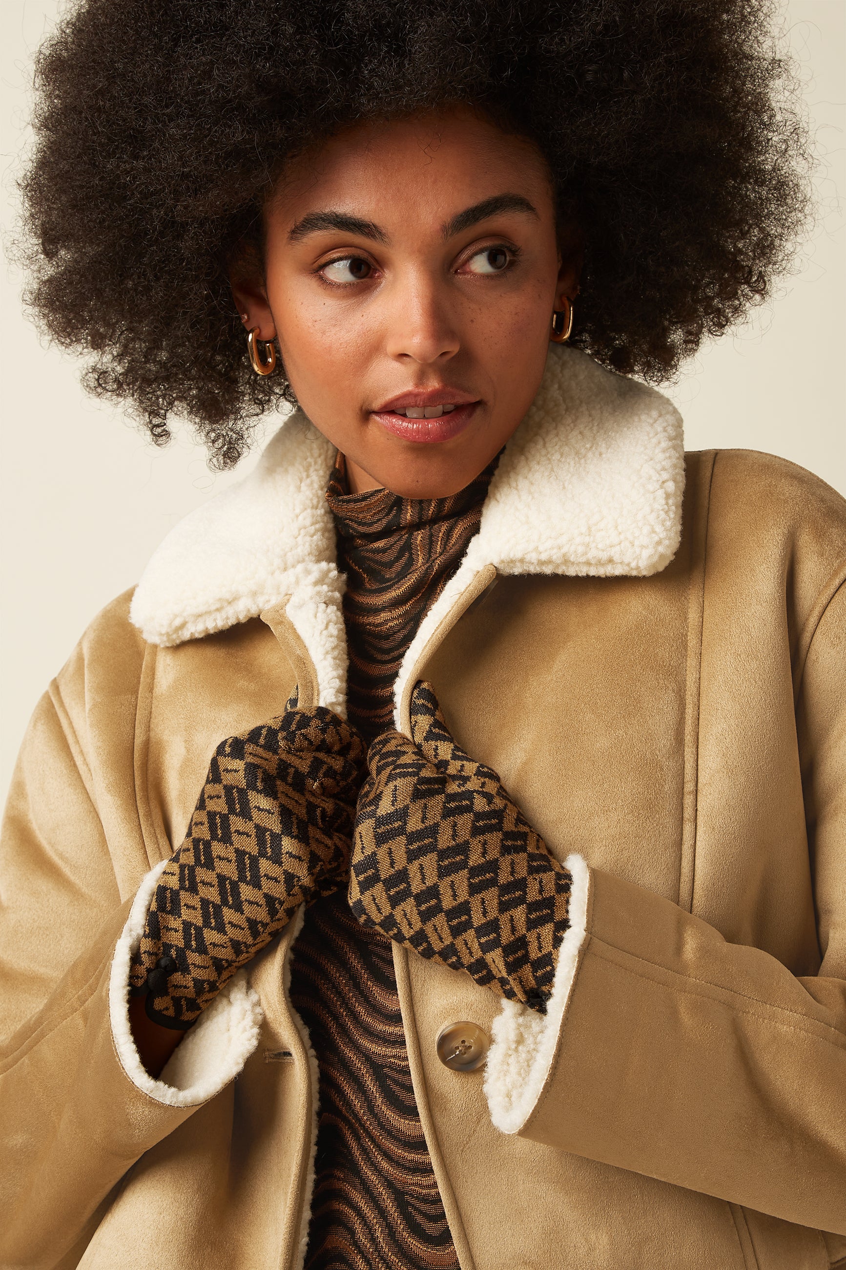 King Louie Handschuhe Leaf Glove, Farbe: Golden Brown - Gloves